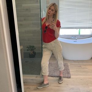 Calvin Klein Khaki Cargo Capri Pants Size 4 / 6